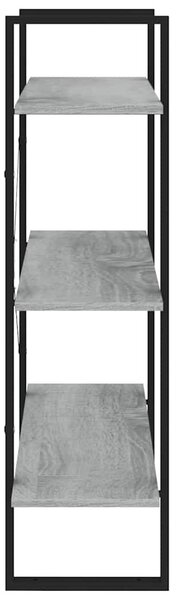Szürke sonoma színű szerelt fa könyvszekrény 80 x 30 x 105 cm