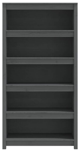 Szürke tömör fenyőfa könyvszekrény 80x35x154 cm