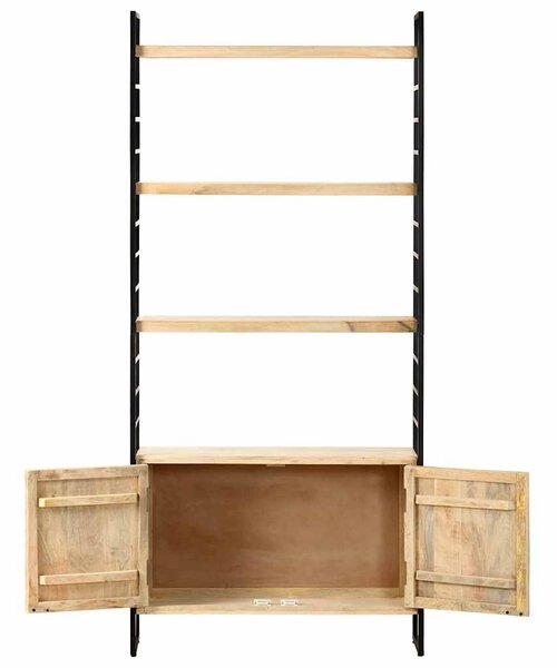 4-szintes tömör mangófa könyvespolc 80 x 30 x 180 cm