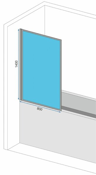 Rea Elegant Fix Fürdőkádparaván - 80 cm