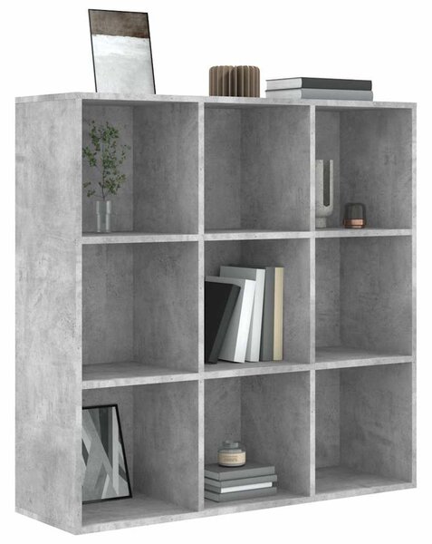 Betonszürke szerelt fa könyvszekrény 98 x 29 x 97,5 cm