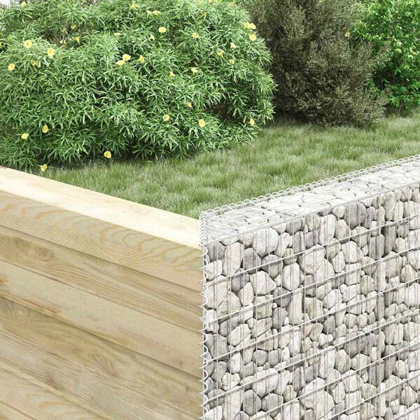 Trapéz alakú horganyzott acél gabion magaságyás 150x20x100 cm