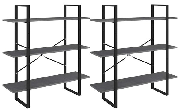 Szürke tömör fenyőfa magasszekrény 100 x 30 x 210 cm
