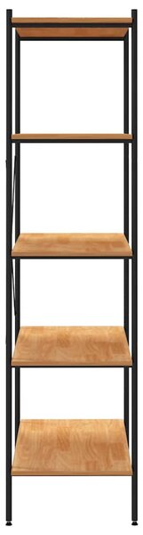 5 szintes polcrendszer fekete és tölgy 80x40x163 cm