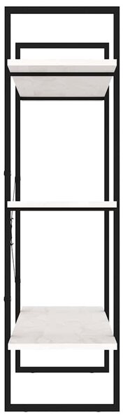 Háromszintes fehér tömör fenyőfa könyvszekrény 100x30x105 cm