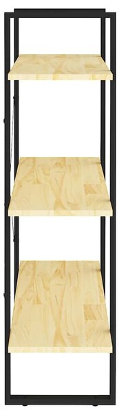 Háromszintes tömör fenyőfa könyvszekrény 80 x 30 x 105 cm