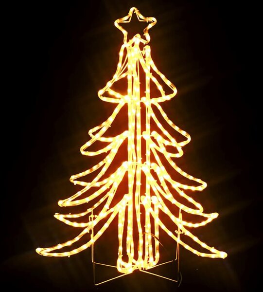 2 db meleg fehér összecsukható LED-es karácsonyfa 87x87x93 cm