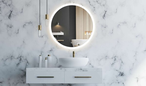 LED Kerek Fali Tükör - 90 cm