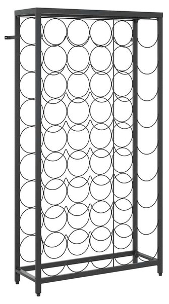Fekete kovácsoltvas bortartó 45 palackhoz 54 x 18 x 100 cm