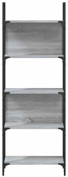5 szintes szürke sonoma szerelt fa könyvespolc 60,5x24x166,5 cm