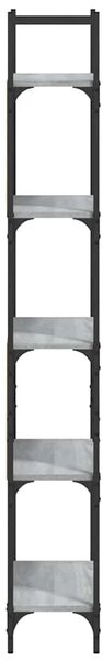 5 szintes szürke sonoma szerelt fa könyvespolc 60,5x24x166,5 cm