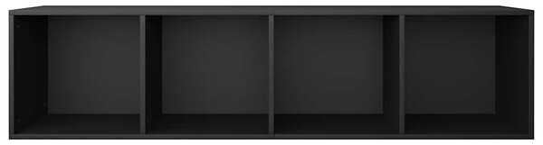 Fekete szerelt fa könyv-/TV-szekrény 36 x 30 x 143 cm