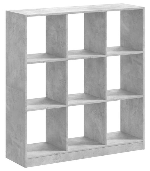 Betonszürke szerelt fa könyvespolc 102 x 32 x 108 cm