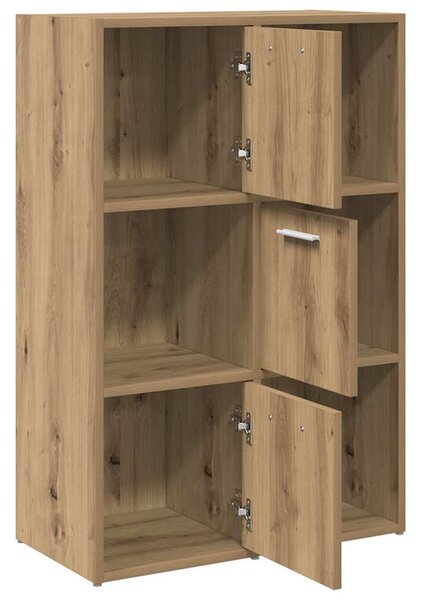 Kézműves tölgy színű szerelt fa könyvespolc 60,5 x 30 x 90 cm