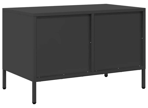 Fekete hidegen hengerelt acél TV-szekrény 68 x 39 x 43,5 cm