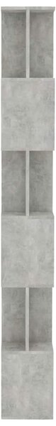 Betonszürke szerelt fa könyvszekrény/térelválasztó 80x24x192 cm
