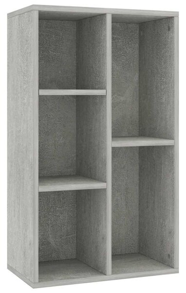 Betonszürke szerelt fa könyv-/tálalószekrény 50 x 25 x 80 cm