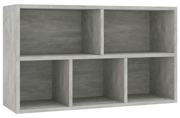 Betonszürke szerelt fa könyv-/tálalószekrény 50 x 25 x 80 cm