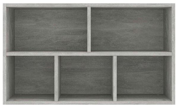 Betonszürke szerelt fa könyv-/tálalószekrény 50 x 25 x 80 cm