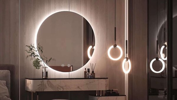 Elegáns LED Kerek Fali Tükör - 90 cm