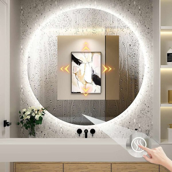 LED Kerek Tükör - Fürdőszoba - 80cm
