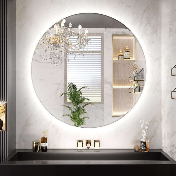 Elegáns LED Kerek Fali Tükör - 90 cm