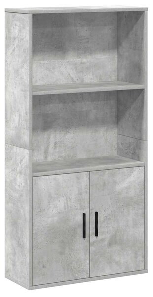 Betonszürke szerelt fa könyvespolc 60x24x120 cm