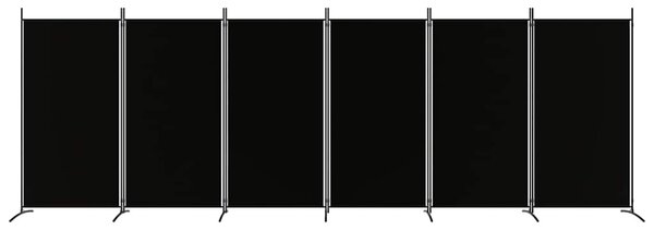 6 paneles fekete szövet térelválasztó 520x180 cm
