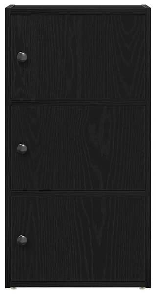 Könyvespolc fekete tölgy 40x24x77 cm Gépesített fa
