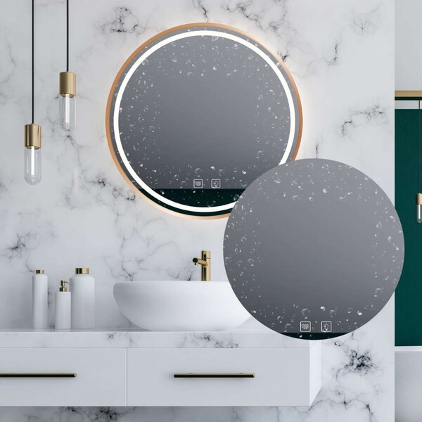 LED Kerek Tükör - 70cm - Rose Gold