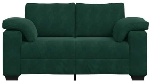 Sötétzöld bársony loveseat kanapé 160x77x82 cm