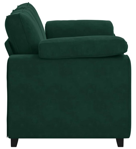 Sötétzöld bársony loveseat kanapé 160x77x82 cm