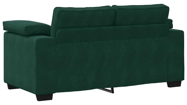 Sötétzöld bársony loveseat kanapé 160x77x82 cm