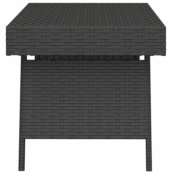 Fekete összecsukható polyrattan kisasztal 60 x 40 x 38 cm