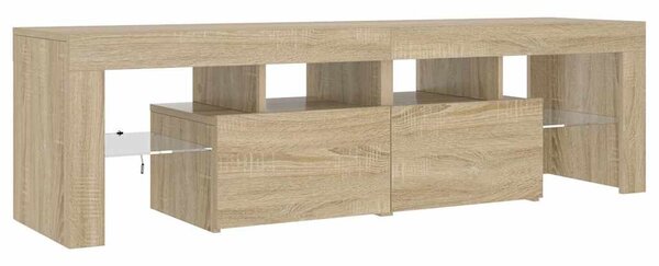 Sonoma tölgy színű TV-szekrény LED-lámpákkal 140 x 36,5 x 40 cm