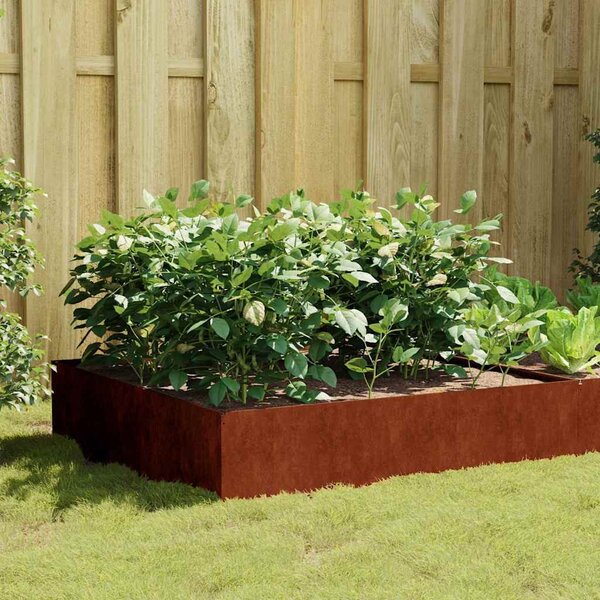 Corten acél kerti magaságyás 100 x 100 x 41 cm