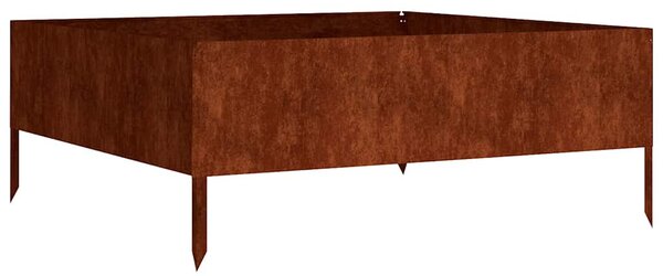 Corten acél kerti magaságyás 100 x 100 x 41 cm