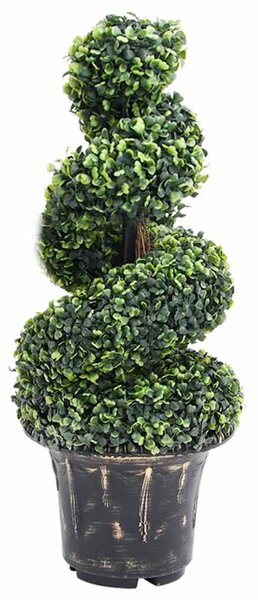 Zöld spirálalakú cserepes műpuszpáng 89 cm
