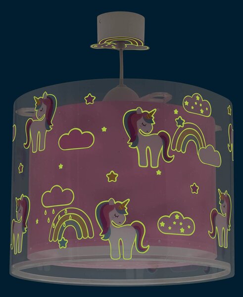 Dalber UNICORNS gyermek lógó világítás, rózsaszín, dimmelhető, Lila / pink / rózsaszín, Gyermekszoba, Műanyag