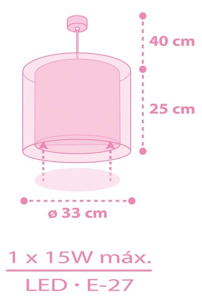 Dalber UNICORNS gyermek lógó világítás, rózsaszín, dimmelhető, Lila / pink / rózsaszín, Gyermekszoba, Műanyag