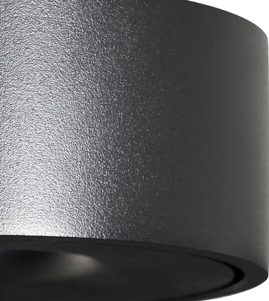 Arcchio Rotari LED mennyezeti lámpa, fekete, fém, Ø 12 cm, dimmelhető, Fekete, Nappali / Étkező, Alumínium, Modern