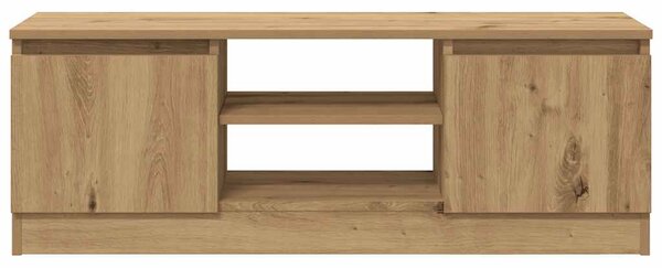 Kézműves tölgy színű szerelt fa TV-szekrény 102x30x36 cm
