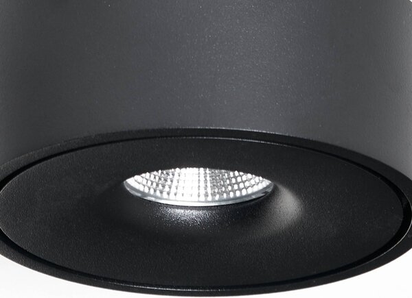 Arcchio Rotari LED mennyezeti lámpa, fekete, fém, Ø 12 cm, dimmelhető, Fekete, Nappali / Étkező, Alumínium, Modern