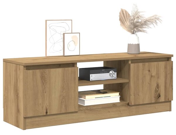 Kézműves tölgy színű szerelt fa TV-szekrény 102x30x36 cm