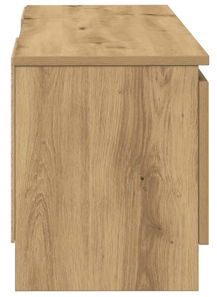 Kézműves tölgy színű szerelt fa TV-szekrény 102x30x36 cm
