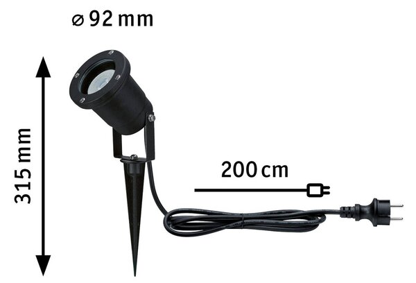 Paulmann 94731 LED földtüskés reflektor, Fekete, fém