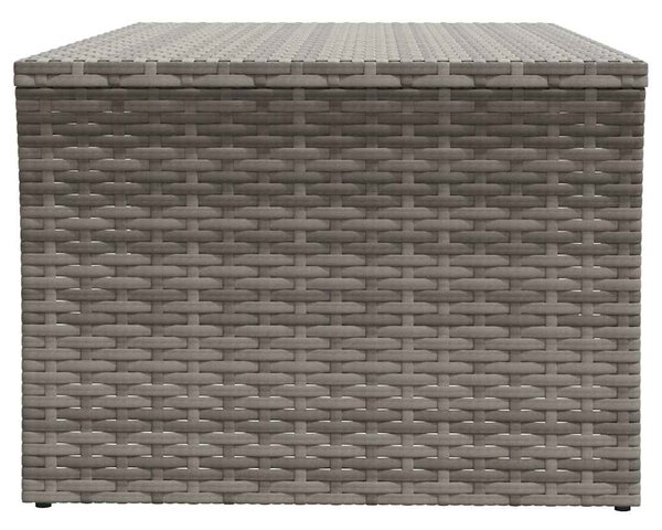 Szürke polyrattan dohányzóasztal 100 x 50 x 40 cm