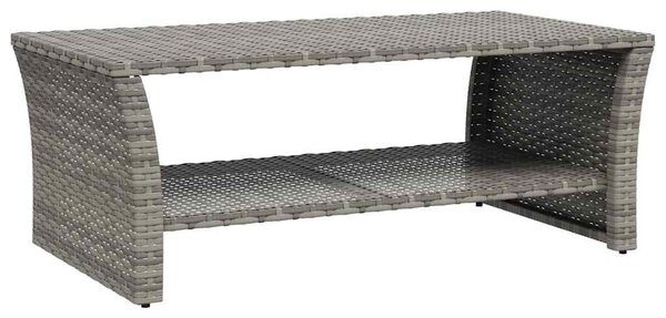 Szürke polyrattan dohányzóasztal 100 x 50 x 40 cm