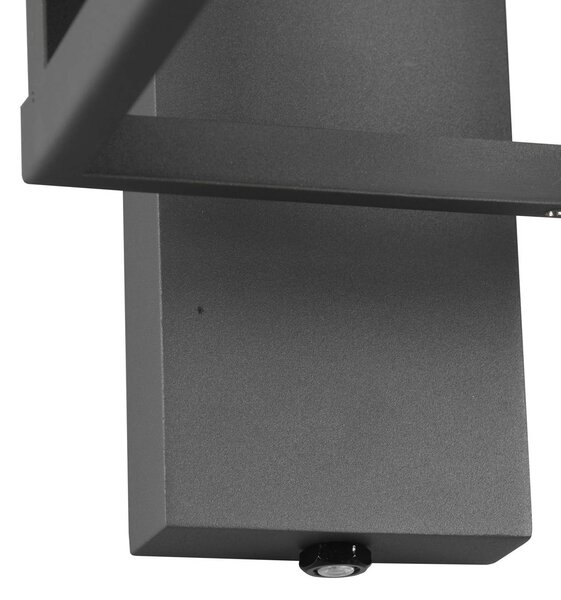 Trio Lighting Lunga kültéri fali lámpa szürkületérzékelővel, Fekete, Alumínium, Modern