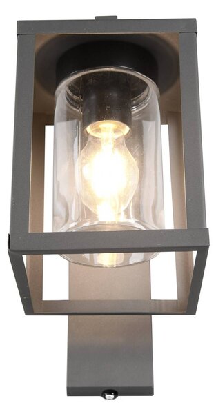 Trio Lighting Lunga kültéri fali lámpa szürkületérzékelővel, Fekete, Alumínium, Modern